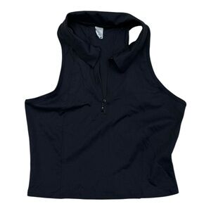 Old Navy PowerSoft Black Crop Polo Athletic Tank - Size Small